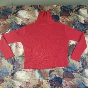 Epogee Women Red Turtleneck Sweater Medium Long Sleeve Acrylic
